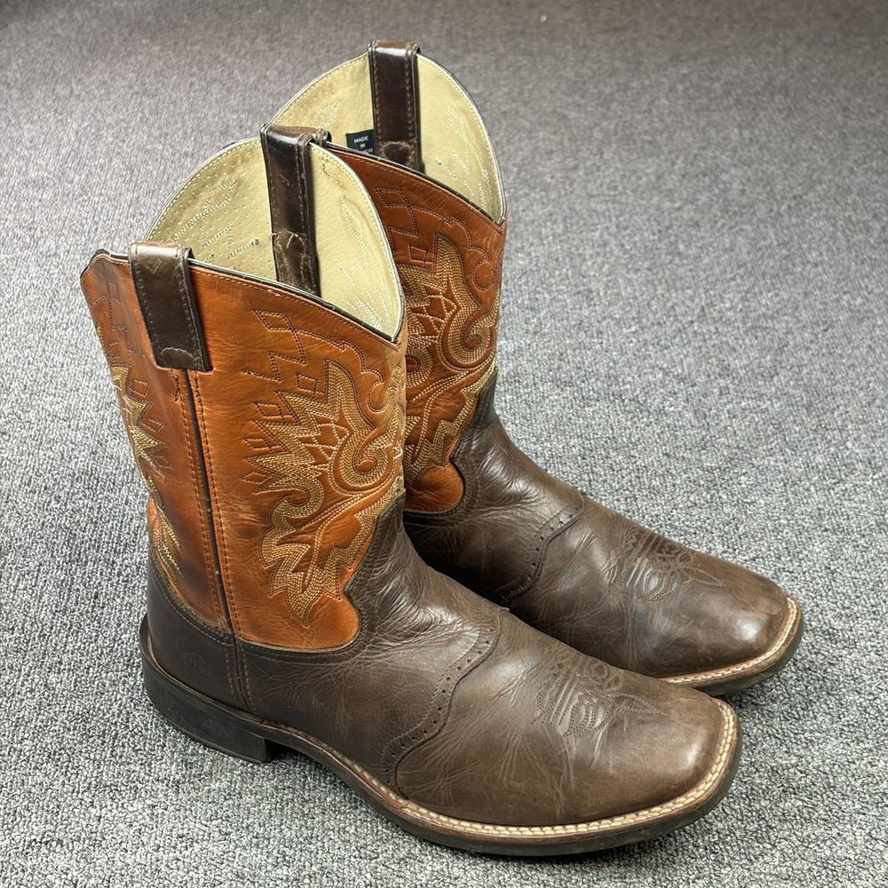 Double H Men's Cowboy Western Boots Brown Leather Wide Square DH3570 Size 12 EE